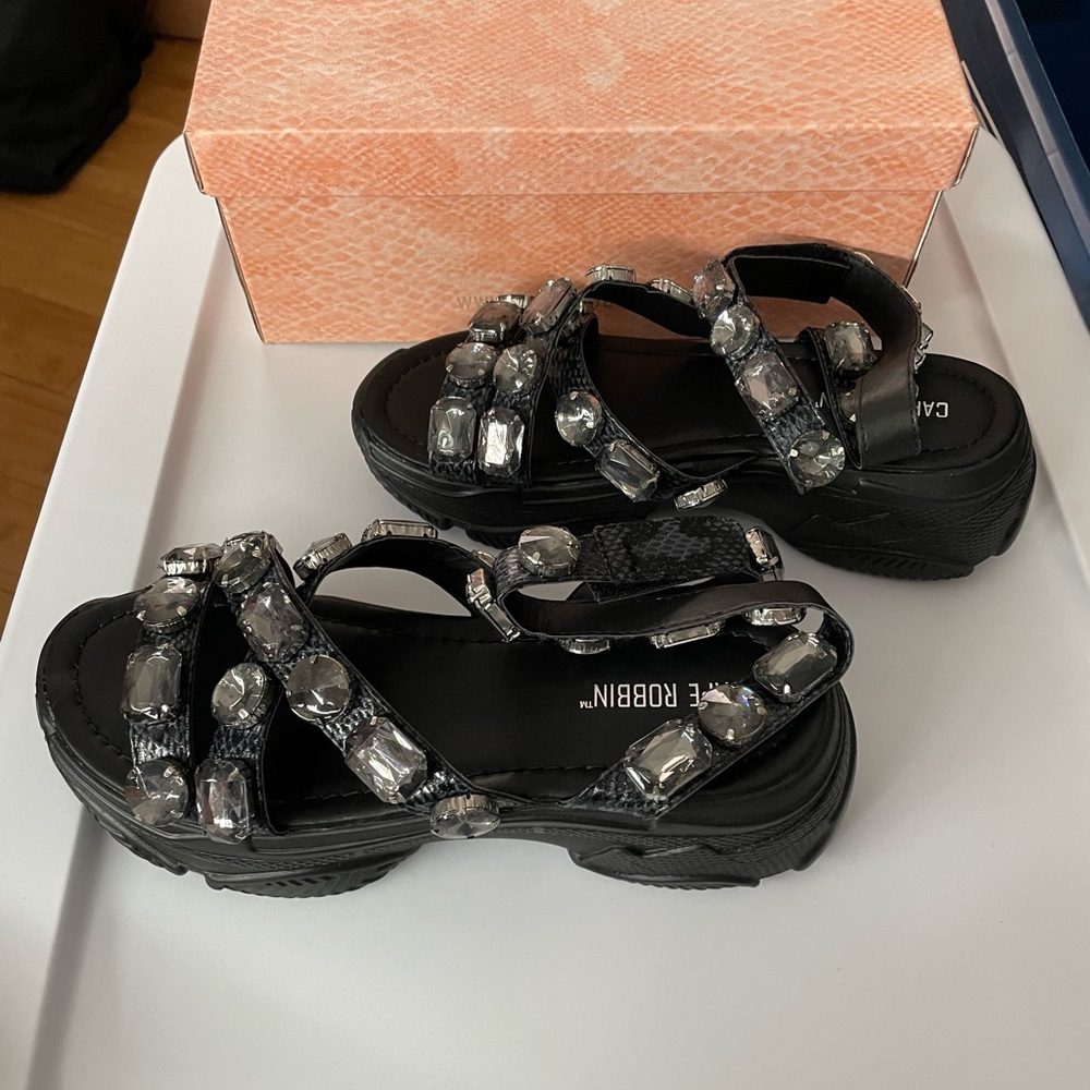 Cape Robbin dark sparklin’ strut platform sandals
Black - Picture 5 of 7